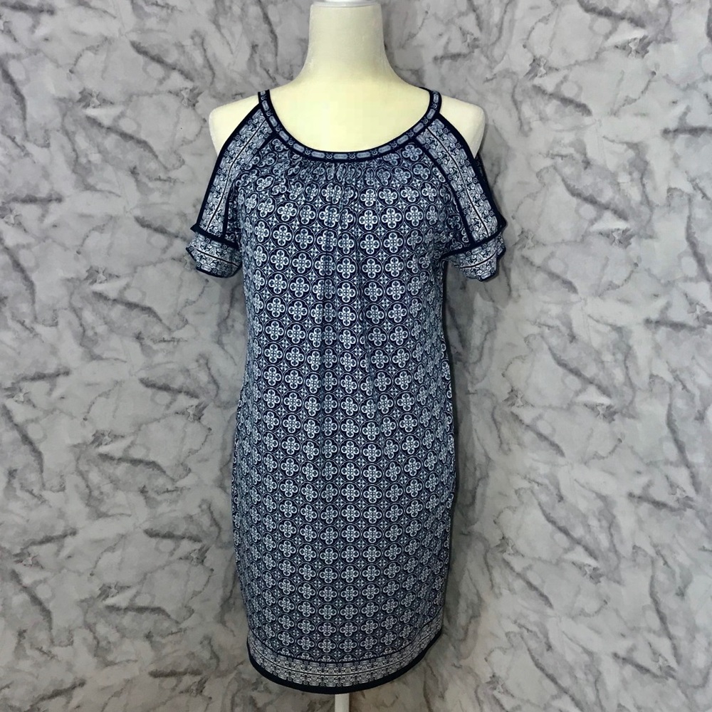 NWT Max Studio Geometric Cold Shoulder Dress XS